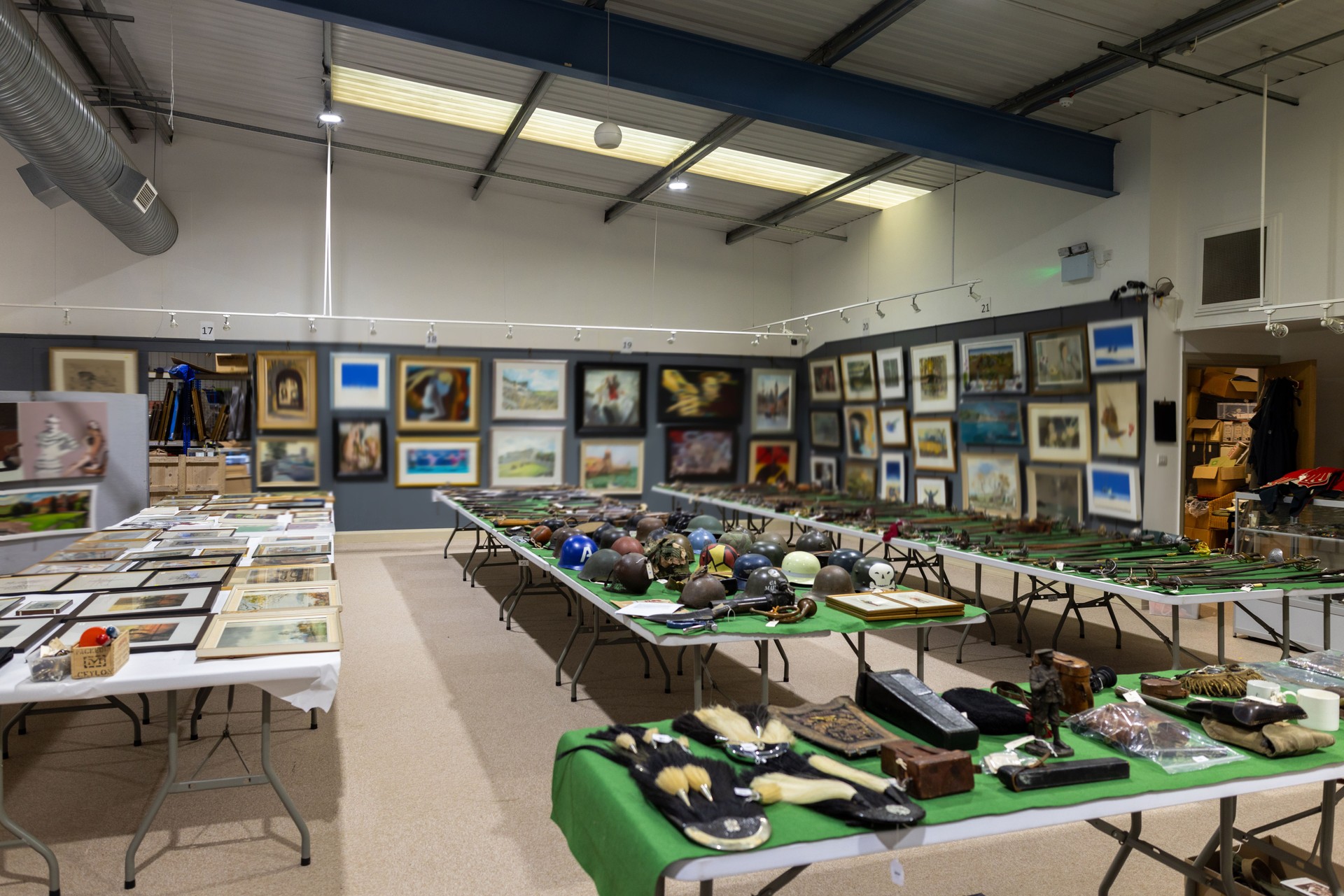 Various Antiques In An Auction House